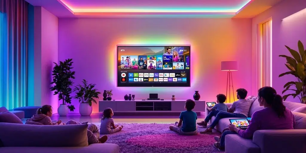 Family enjoying IPTV in a modern living room IPTV in 2025 thumbnail (1)