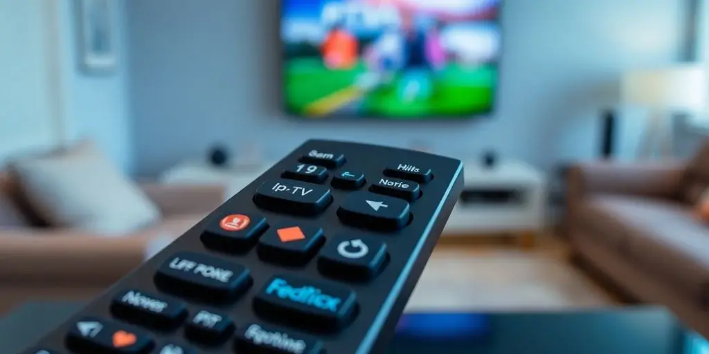 IPTV Canada Lawsuit : What You Need to Know Before Subscribing 1 Remote control with IPTV icons in a living room- IPTV Canada Lawsuit – What You Need to Know Before Subscribing- thumbnail (1)