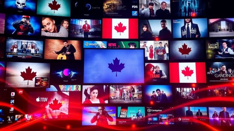 IPTV Canada streaming interfaces with Canadian flag